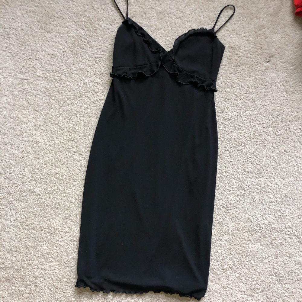midi black dress